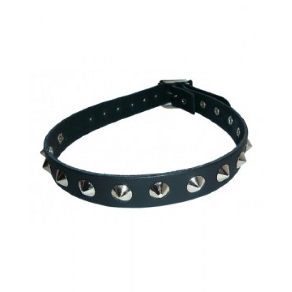 1 Row Conical Studded Leather Choker