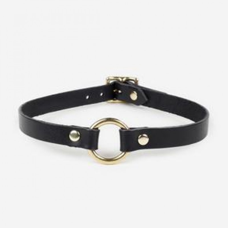 1 Row O Ring Leather Choker