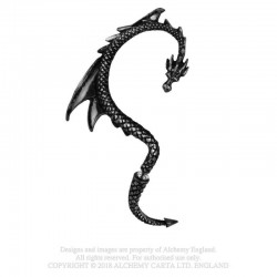 Alchemy Gothic - The Dragon's Lure Black Ear Wrap Earring