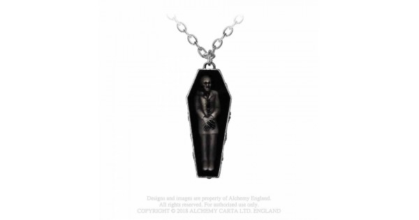 ALCHEMY GOTHIC NOSFERATU'S Resto Vampiro Peltre Sarcófago Colgante