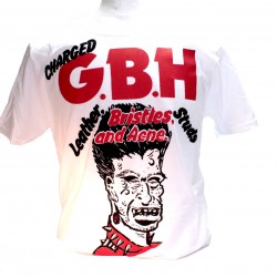 Charged GBH Leather Bristles Studs and Acne Square Punk Rock Goth Band T-shirt