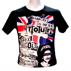 Sex Pistols Anarchy in the UK Black Square Punk Rock Goth Band T-shirt