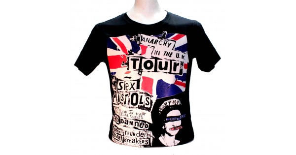 Sex Pistols Anarchy in the UK Black Square Punk Rock Goth Band T-shirt