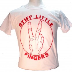 Stiff Little Fingers White Square Punk Rock Goth Ska Band T-shirt