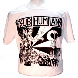 Subhumans White Square Punk Rock Goth Ska Band T-shirt
