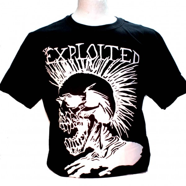 The Exploited Skull Black Square Punk Rock Goth Ska Band T-shirt
