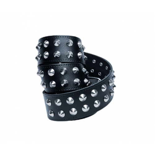 2 Row Conical Studded Leather Belt S-XL