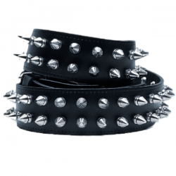 2 Row Spiked Studded Leather Belt