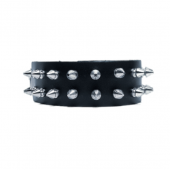 2 Row Spiked Leather Choker