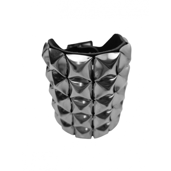 5 Row Pyramid Studded Leather Wristband