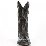 New Rock Boots - M.7952-C3 Snakeskin Effect Flame Cowboy Boots 45 DAYS CUSTOM MAKE ONLY