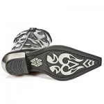 New Rock Boots - M.7952-C3 Snakeskin Effect Flame Cowboy Boots 45 DAYS CUSTOM MAKE ONLY