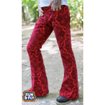 Run and Fly -  Unisex Indie Punk Retro 60s 80s Red Corduroy Bottom Flares