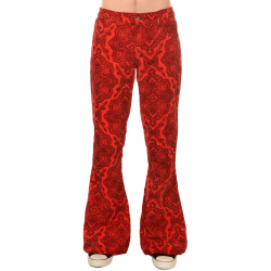 Run and Fly -  Unisex Indie Punk Retro 60s 80s Red Corduroy Bottom Flares