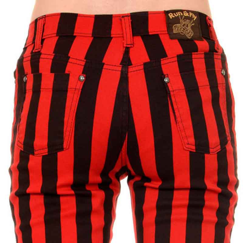 Red striped jeans store