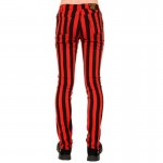 Run and Fly -  Unisex Indie Mod 60s Retro Black & Red Striped Skinny Jeans